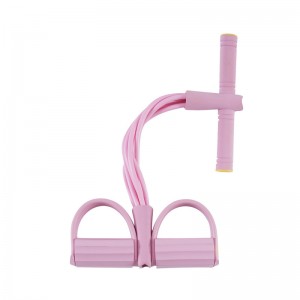 Ejecutor abdominal de cola elástica de tracción, colada elástica de 4 tubos con cuerda de tracción con pedal de fitness estiramiento de entrenamiento de adelgazamiento de yoga de yoga