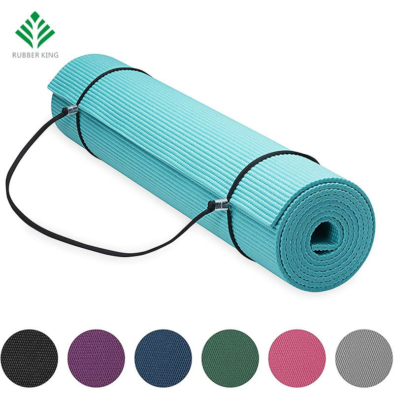 Estera de yoga premium con honda portadora de yoga, verde azulado, 72 pulgadas x 24 pulgadas x 1/4 pulgada de espesor